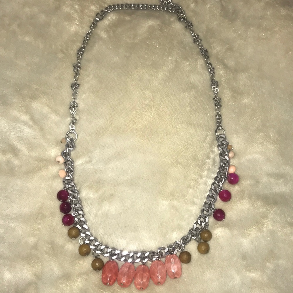 Stone and metal necklace